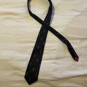 Vintage Navy Tennis Patterned 100% Silk Tie
